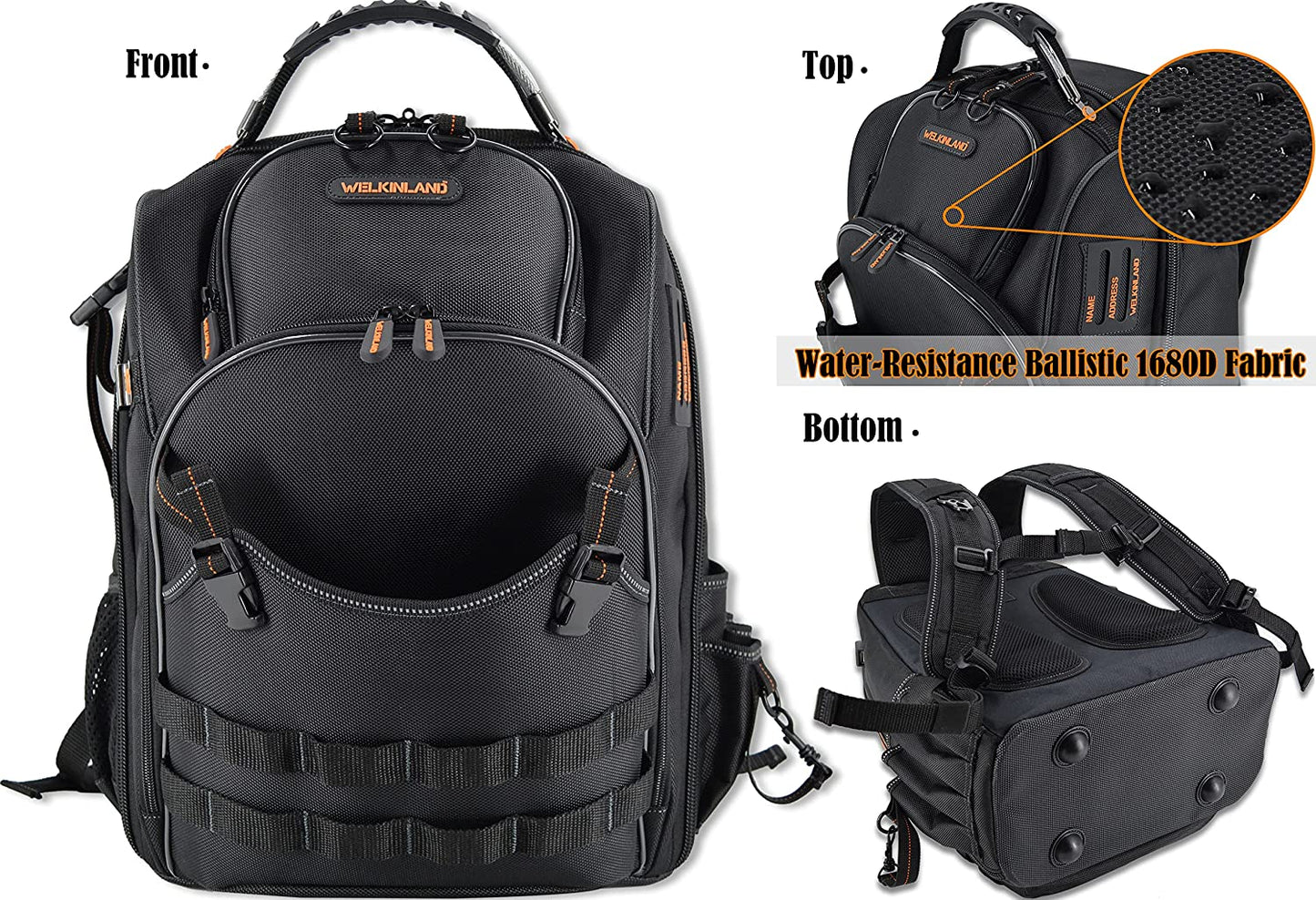 66-Pockets Backpack Tool Bag, Heavy-Duty Tool Backpack, Electrician backpack, Jobsite backpack, Tool back pack, Tool backpack for electricians, Tool backpack for construction,Tool backpack for men