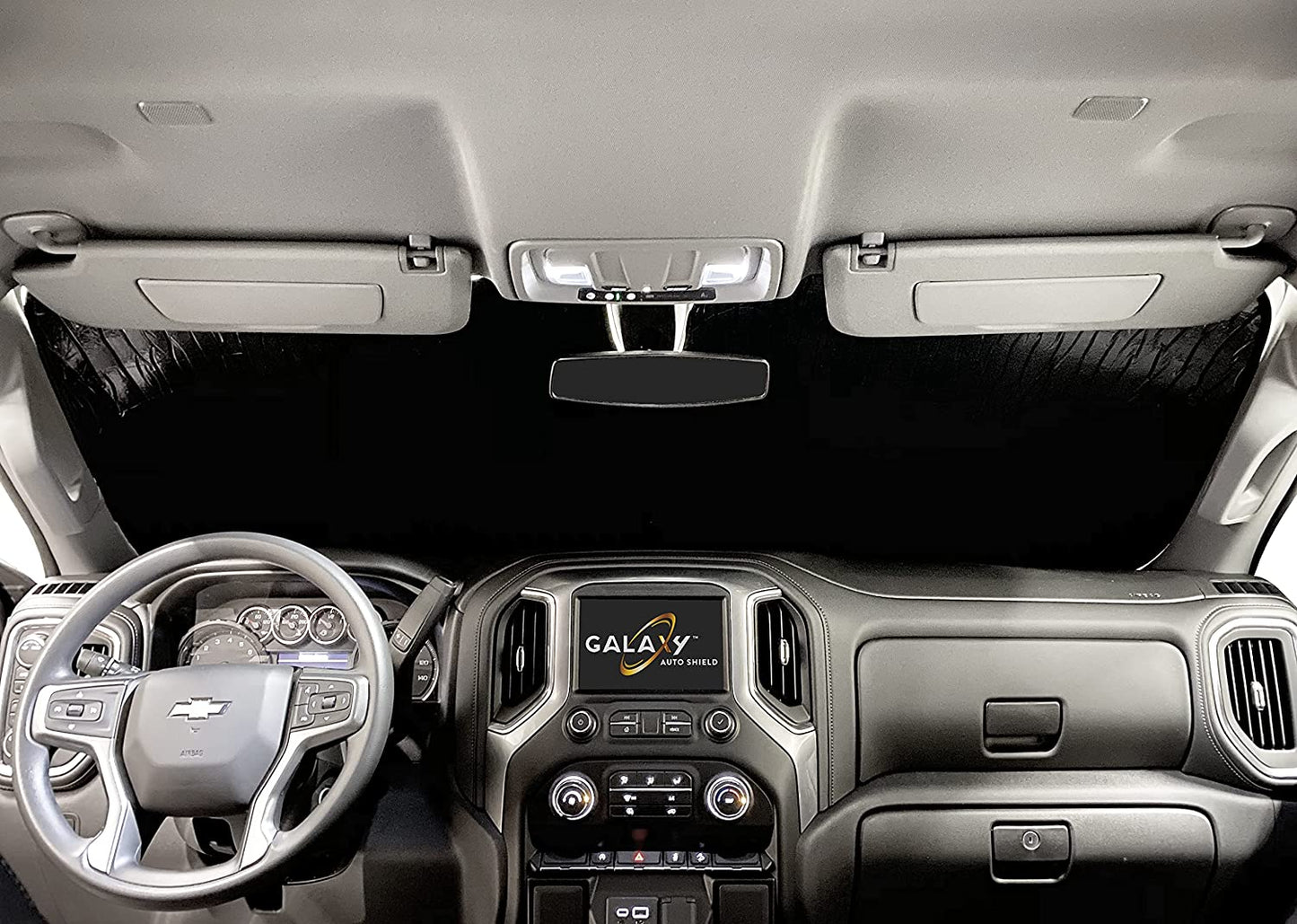 Custom Fit Windshield Sun Shade for 2019 2020 2021 2022 Chevrolet Silverado 1500 2500 3500, 2Dr 4Dr, Insulated Window Sunshade Privacy Accessories Blockout UV Reflector Protection - Made in USA