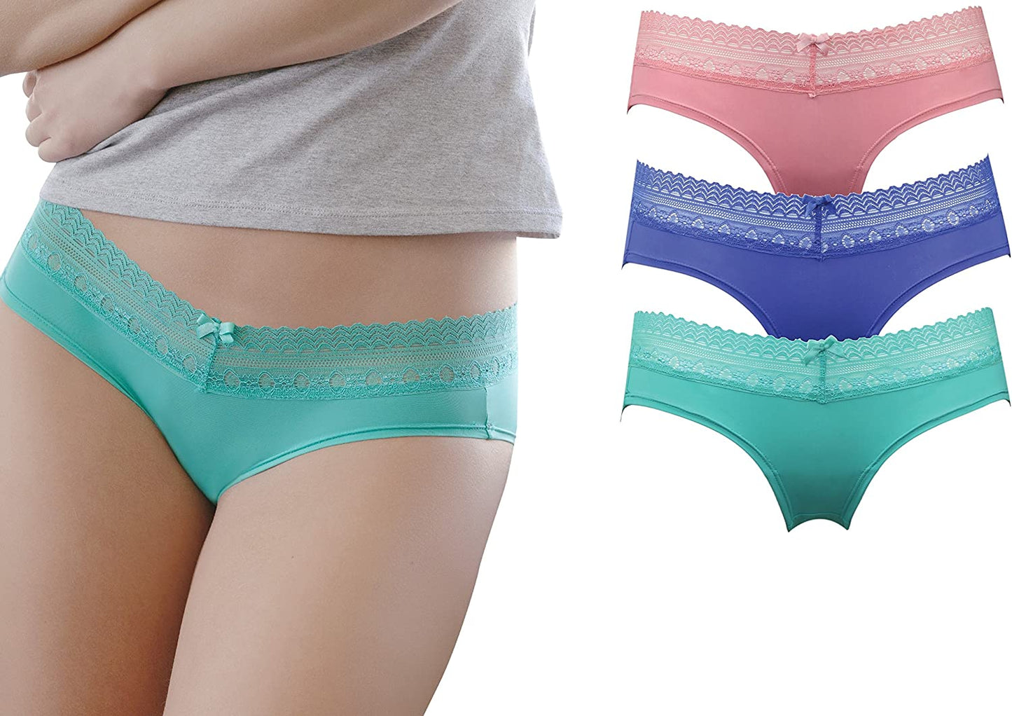 Women's 3 Pack Sexy Stretch Hipster Pantys