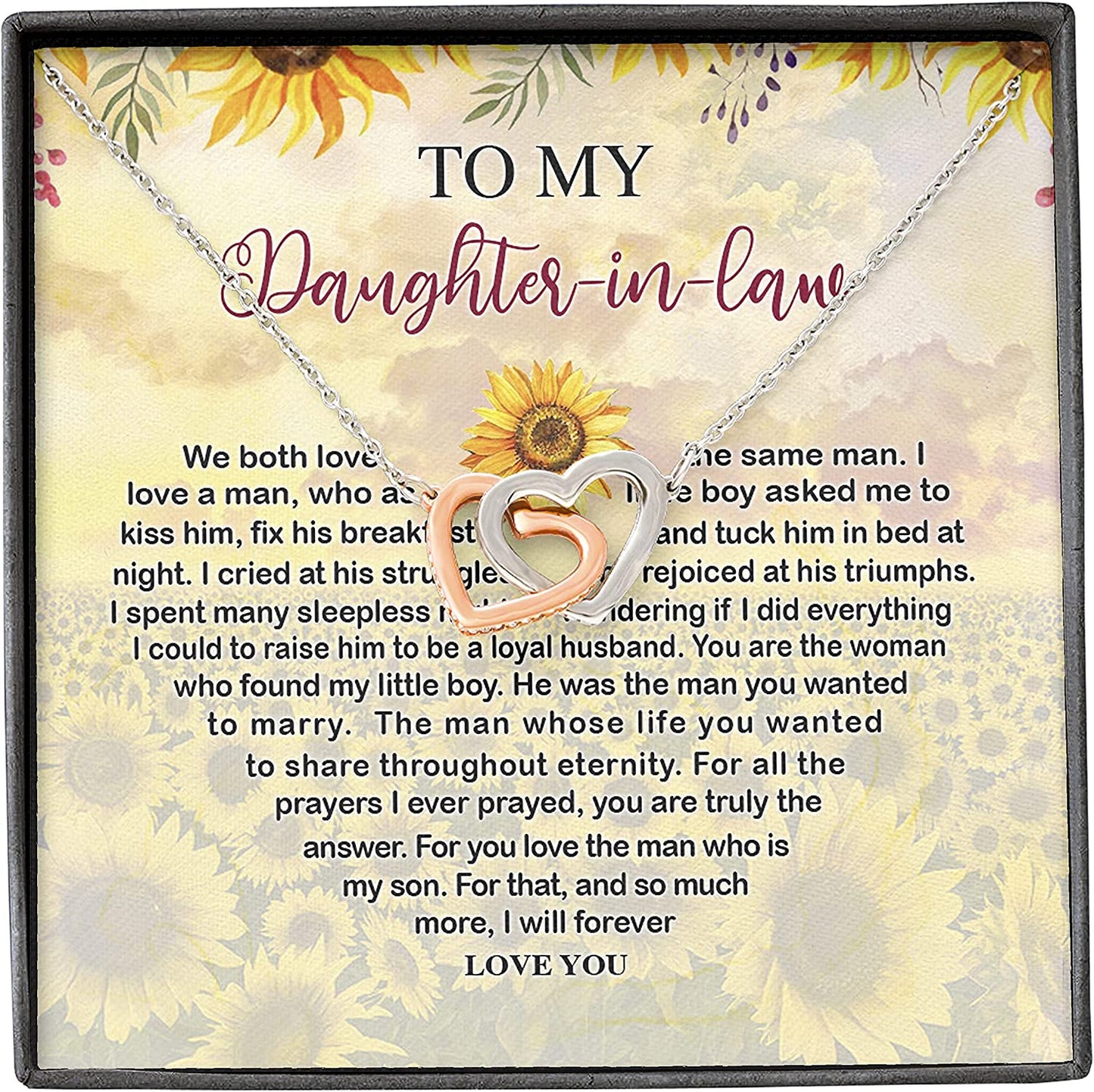 Daughter In Law Gift Ideas - To My Daughter In Law Necklace, Gifts For Daughter In Law From Mother In Law On Wedding Day, Birthday, Mothers Day, Christmas, Jewelry Gifts For Future Daughter In Law