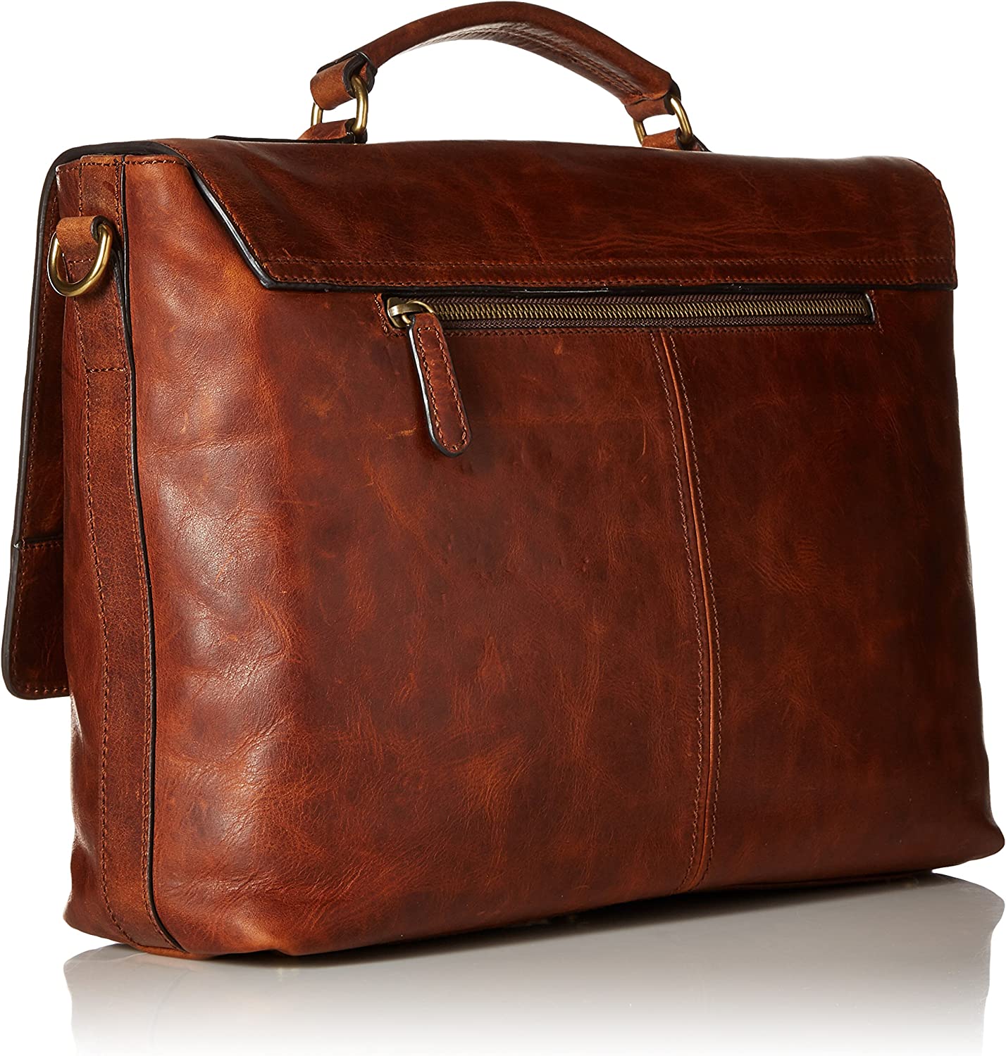 Men's Logan Top Handle Messenger Bag, Cognac, One Size,Standard