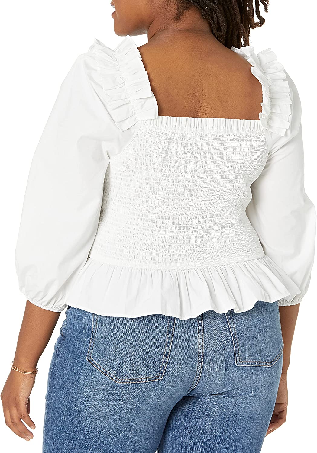 Women's Marisol Long Sleeve Ruffle Smocked Cropped Top