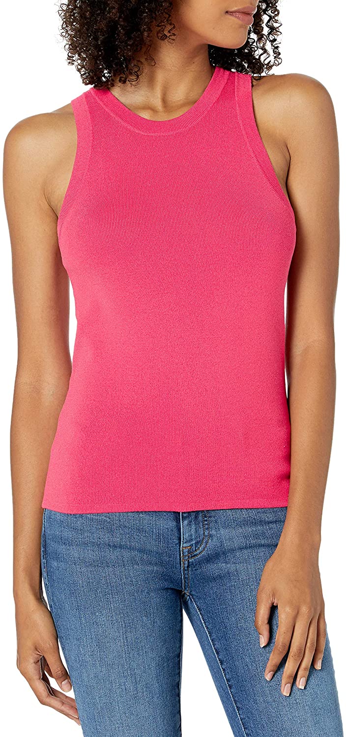 Women's Gina Fitted Sleeveless High Neck Cut-In Sweater Tank