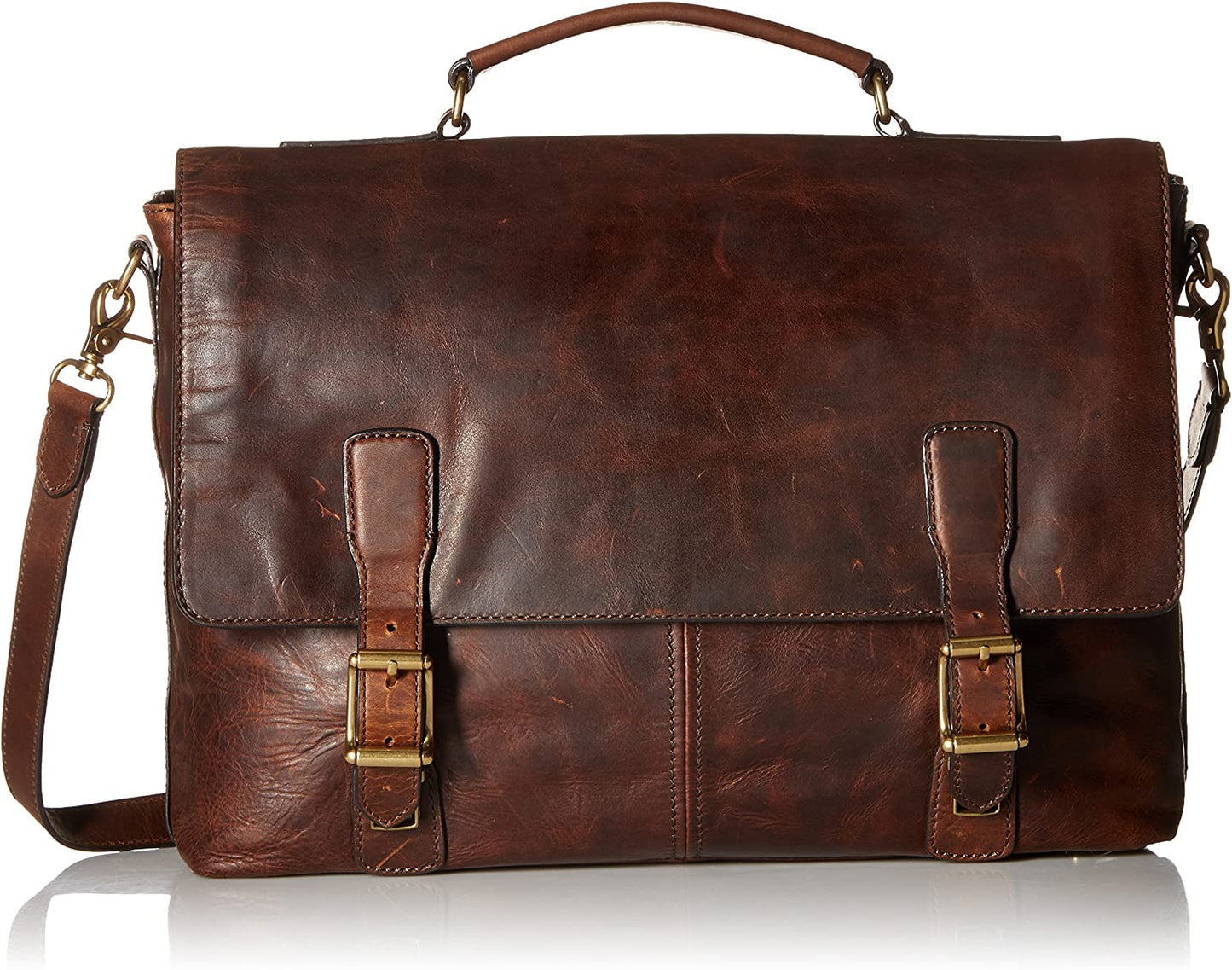 Men's Logan Top Handle Messenger Bag, Cognac, One Size,Standard