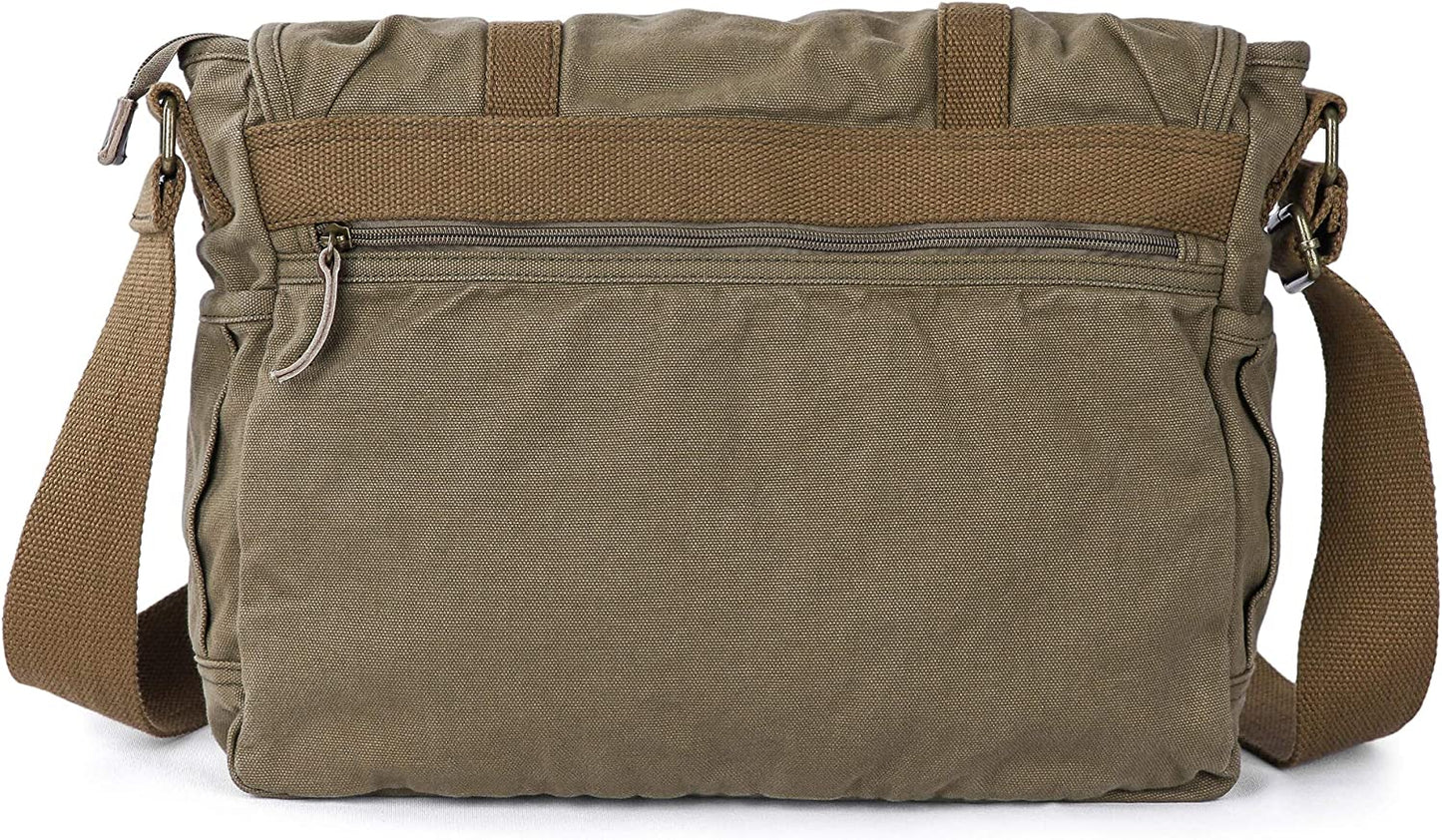 Gootium Canvas Messenger Bag - Vintage Shoulder Bag Frayed Style Boho Satchel