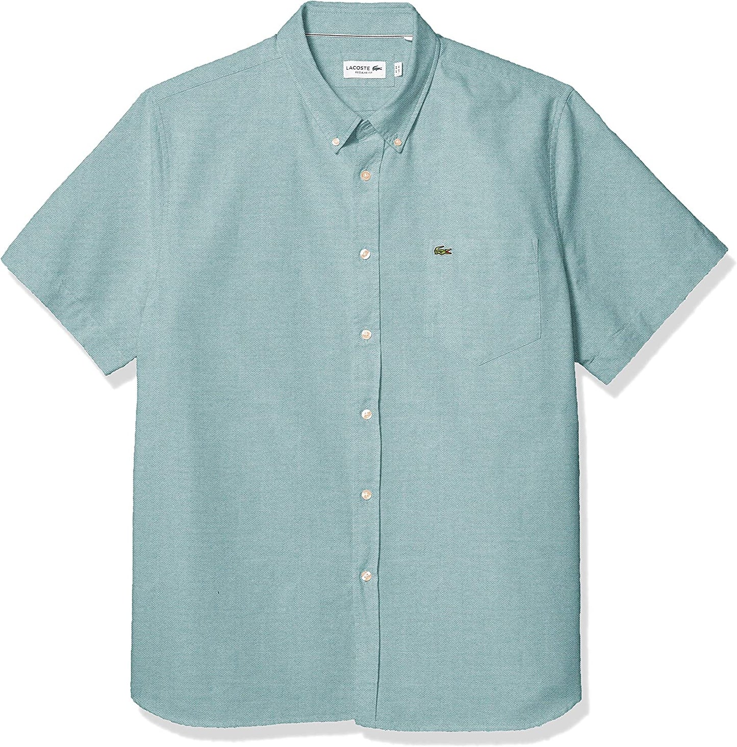 Mens Short Sleeve Oxford Button Down Collar Regular Fit Woven Button Down Shirt