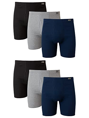 Men's Tagless Comfort Soft Boxer Briefs with Covered Waistband-Multiple Packs Available