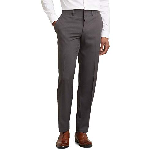 Cole REACTION Men's Techni-Cole Mini Check Modern Fit Flat Front Dress Pant