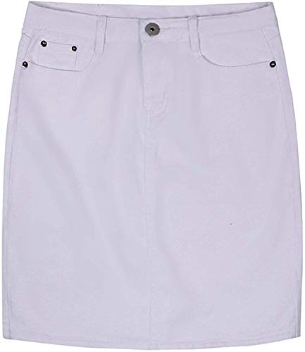 chouyatou Women's Basic Five-Pocket Rugged Wear Denim Pencil Skirt with Slit