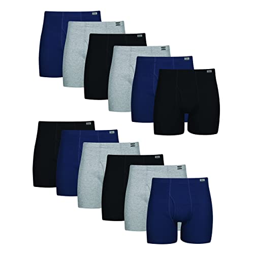 Men's Tagless Comfort Soft Boxer Briefs with Covered Waistband-Multiple Packs Available