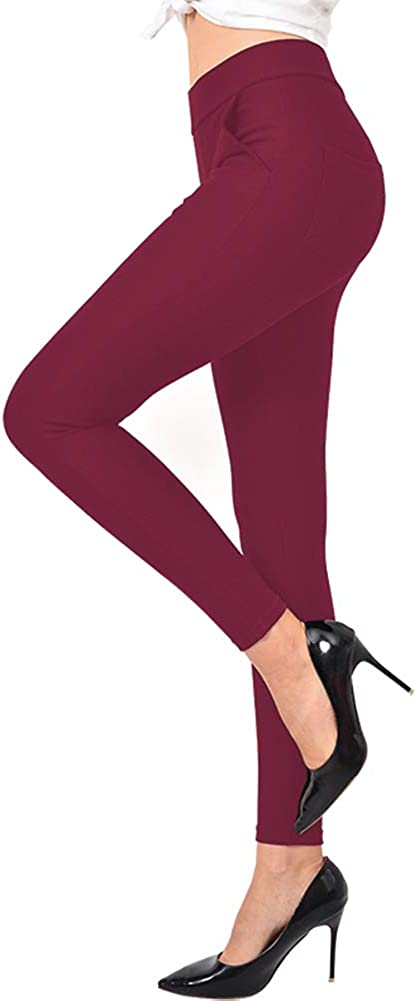 Dress Pants for Women Business Casual Stretch Pull On Work Office Dressy Leggings Skinny Trousers with Pockets