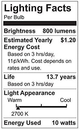 8 Pack GE LED 60W = 10W Soft White 60 Watt Equivalent A19 2700K Light Bulb