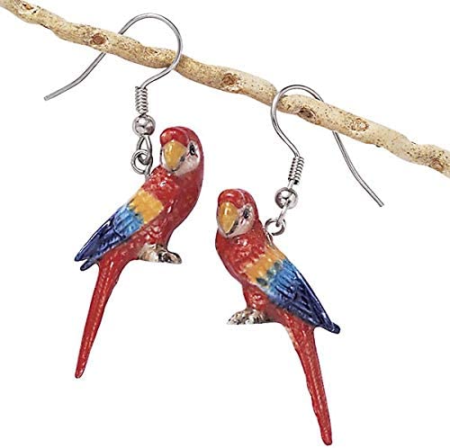 Hand Painted Parrot Earrings
