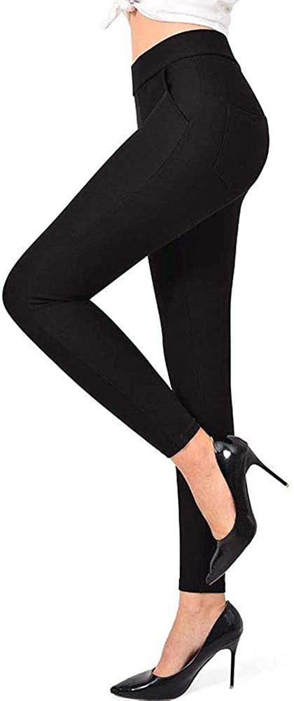 Dress Pants for Women Business Casual Stretch Pull On Work Office Dressy Leggings Skinny Trousers with Pockets