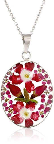 Collection Sterling Silver/Gold Over Sterling Silver Pressed Flower Pendant Necklace