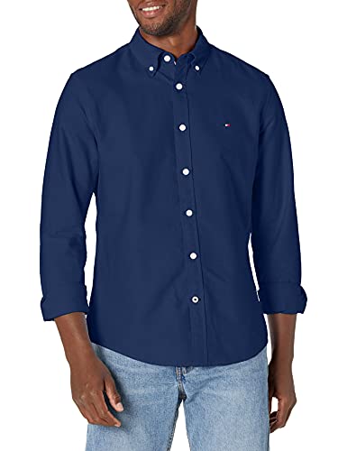 Men's Long Sleeve Stretch Oxford Button Down Shirt in Custom Fit