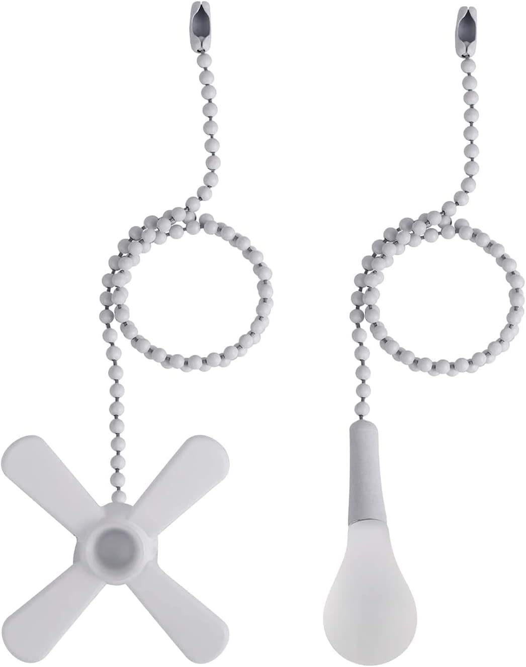 Ceiling Fan Pull Chain, 2 pieces 3mm Diameter Beaded Ball Fan Pull Chain, 12 Inches Fan Pulls Set with Connector (ORB)