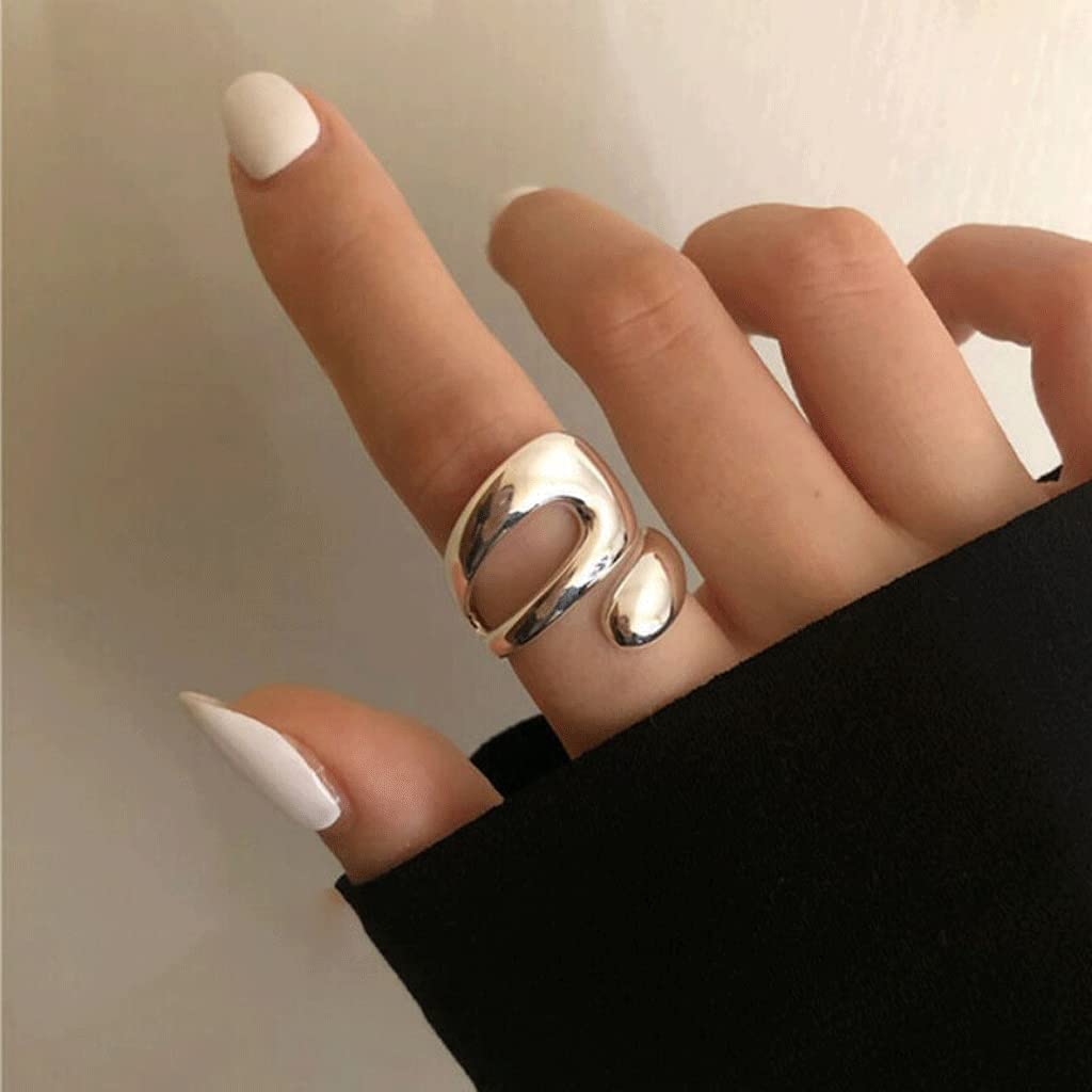 Adjustable Sterling Silver Rings 925 Double Lines Shape Personality Ring Fine Jewelry for Women Party Accessories