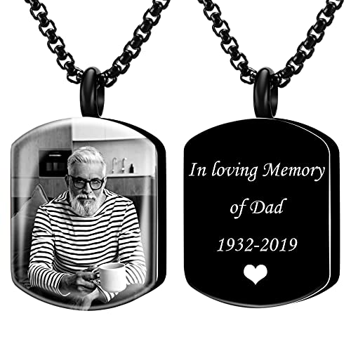Personalized Custom Engraving Photo & Text Cremation Jewelry Urn Necklace for Ashes Keepsake Memorial Pendant
