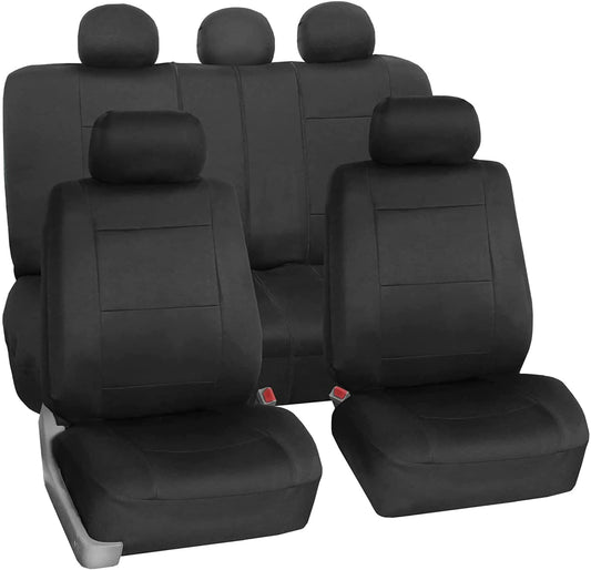 Automotive Seat Covers Black Universal Fit Full Set Neoprene Ultraflex Waterproof fits most Cars, SUVs, and Trucks (Airbag Compatible and Split Bench) FH Group FB083BLACK115
