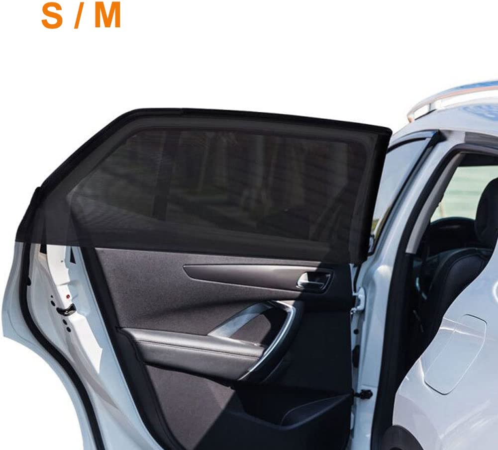 2Pack Car Window Screen for Front Window, Elastic Car Window Shades Mesh Screen Sunshade for Camping