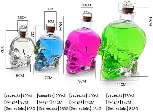 Creative Crystal Skull Head Shot Glass Party Transparent Champagne Cocktails Beer Coffee Wine Bottle Doomed Drinkware Bar Tools (750ml)