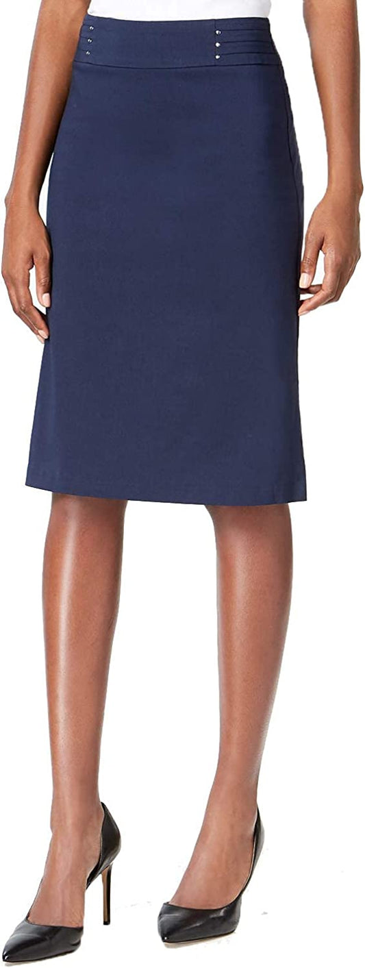 Collection Petite Rivet-Waist Pencil Skirt