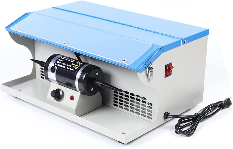 Polishing Buffing Machine Dust Collector TableTop Jewelry Polisher Multi-Use 200W with light