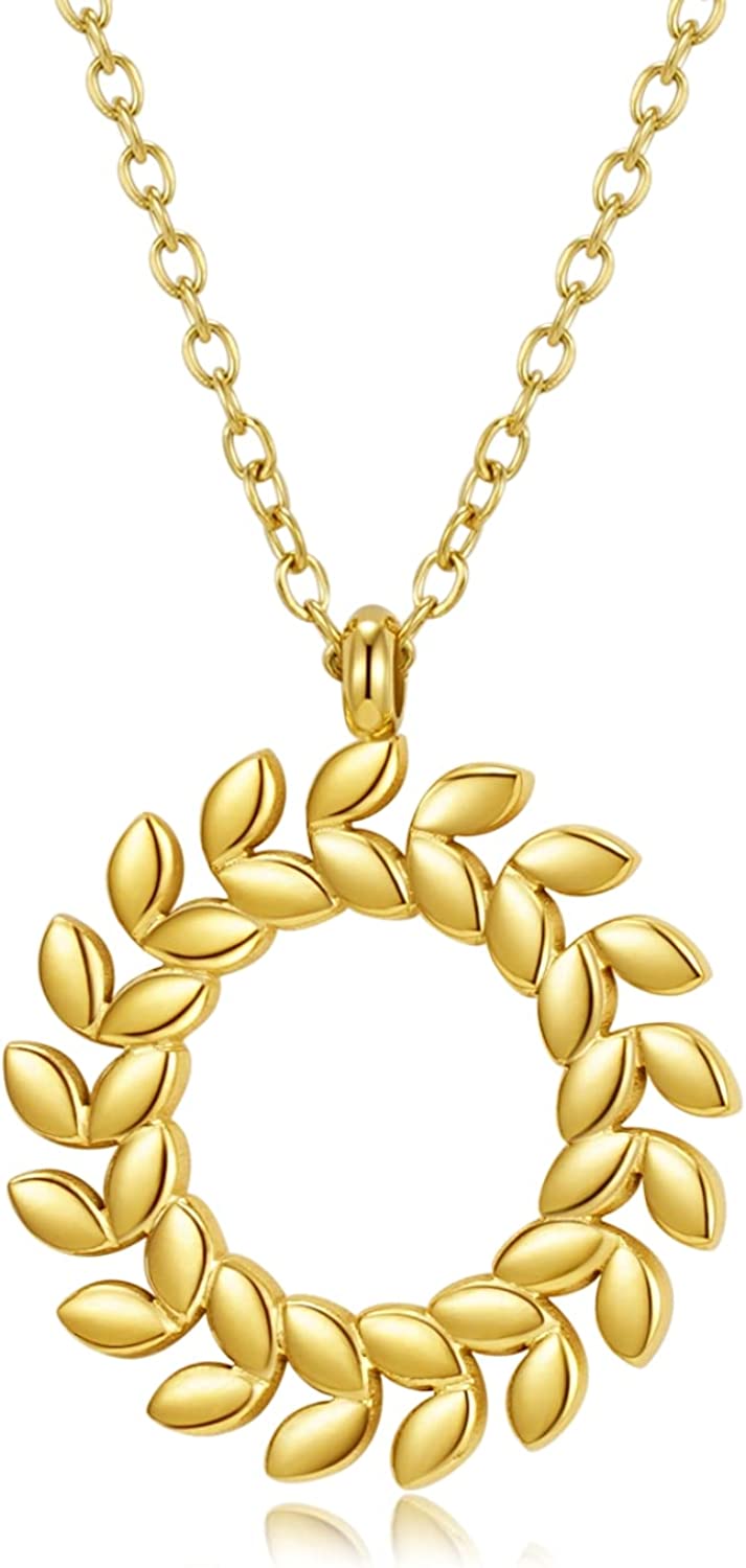 Stainless Steel 14K Gold Plated Hypoallergenic Necklace Pendant Personalized Coin Chain for Women