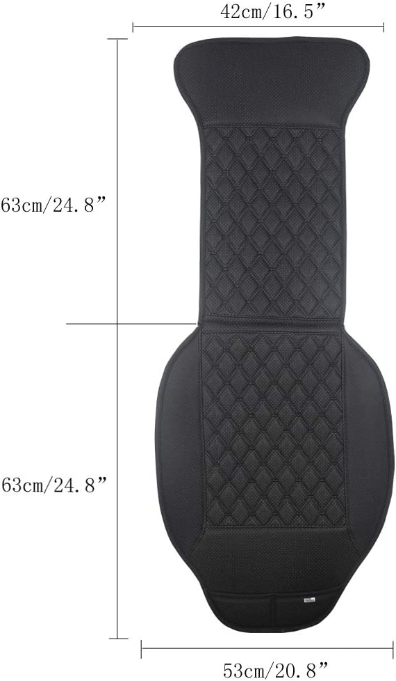 1 Pair Car Seat Covers, Luxury Car Protectors, Universal Anti-Slip Driver Seat Cover with Backrest,Diamond Pattern (Black)