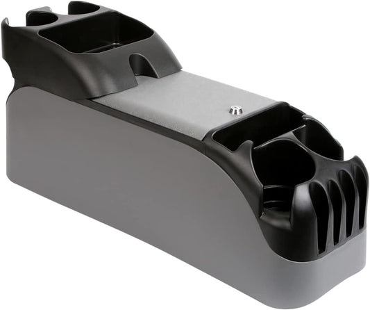 Center Console for Minivans, SUVs, Middle Van Console, Extra Cup Holders, Large Storage, Made in USA (Gray)