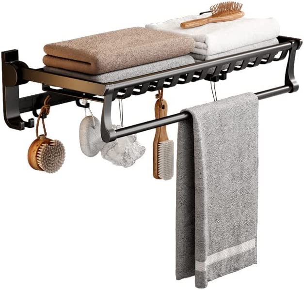 Hanrace 24Inch Towel Racks for Bathroom ,Bathroom Storage,No-Drill Towel Rack,Wall Mounted Bath Towel Holder