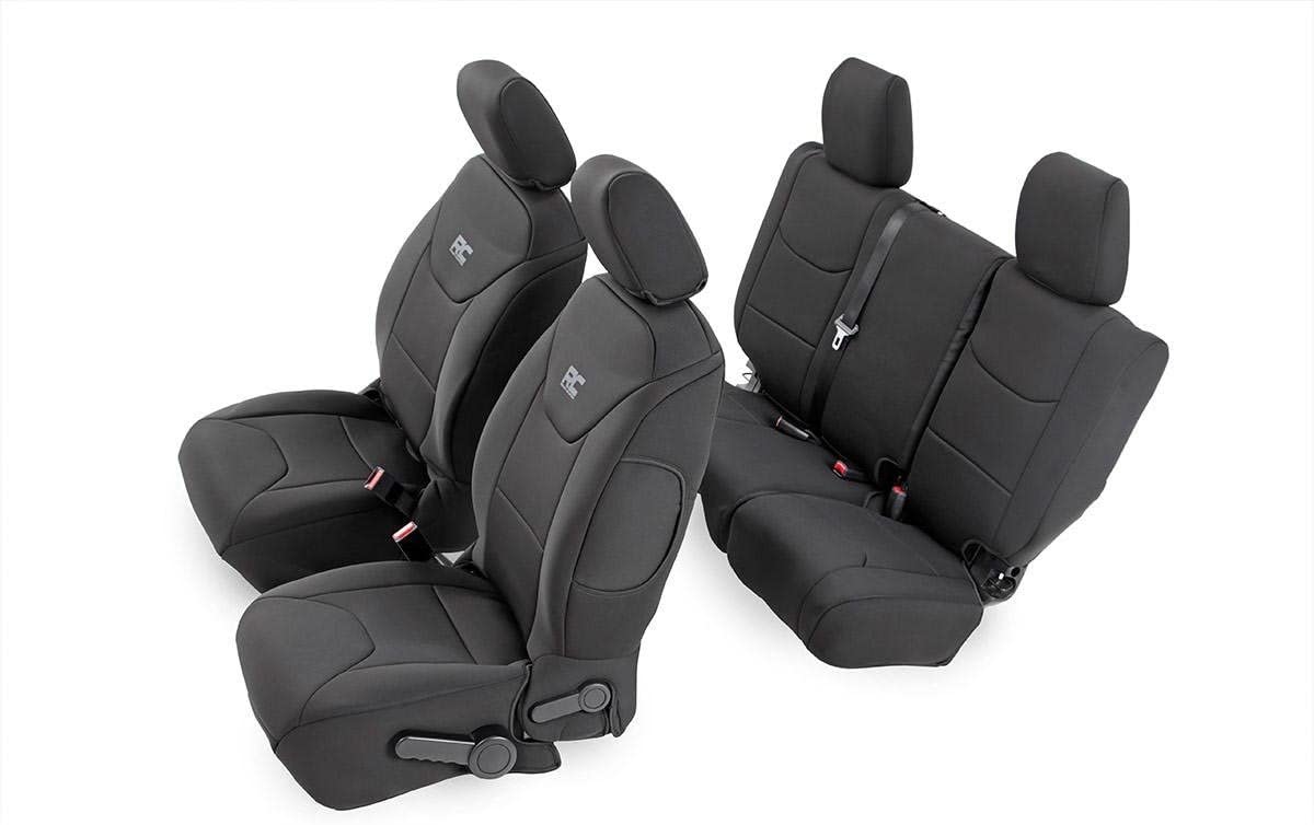 Neoprene Seat Covers (fits) 2011-2012 Jeep Wrangler 4DR | Water Resistant | 1st/2nd Row | 91003