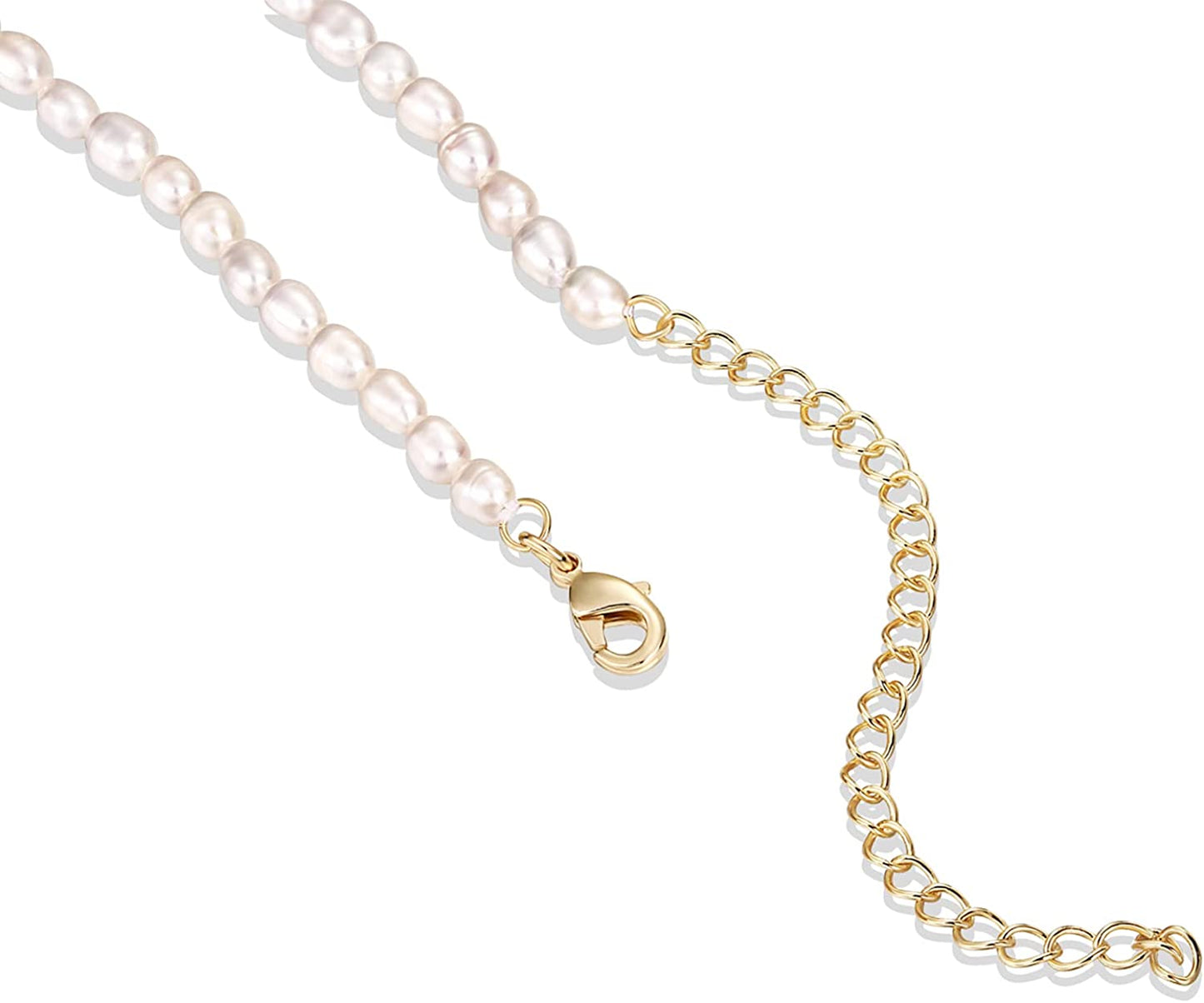 14K Gold Plated Freshwater Pearl Necklace for Women