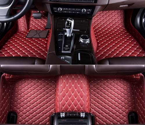Custom Making Car Floor Mats for 95% Sedan SUV Sports Car Full Coverage Cute Men Women Pads Protection Non-Slip Leather Floor Liners (Brown)