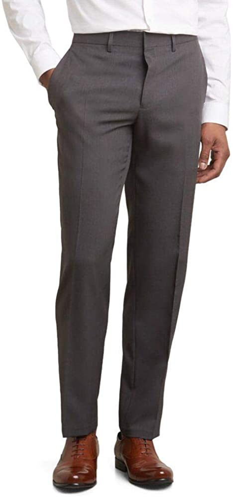 Cole REACTION Men's Techni-Cole Mini Check Modern Fit Flat Front Dress Pant