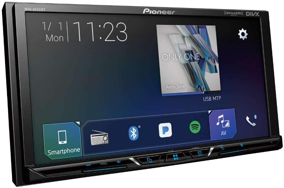 Digital Multimedia Video Receiver with 7" Hires Touch Panel Display, Apple CarPlay, Android AUT, Built-in Bluetooth, and SiriusXM-Ready (Does not Play CDs)