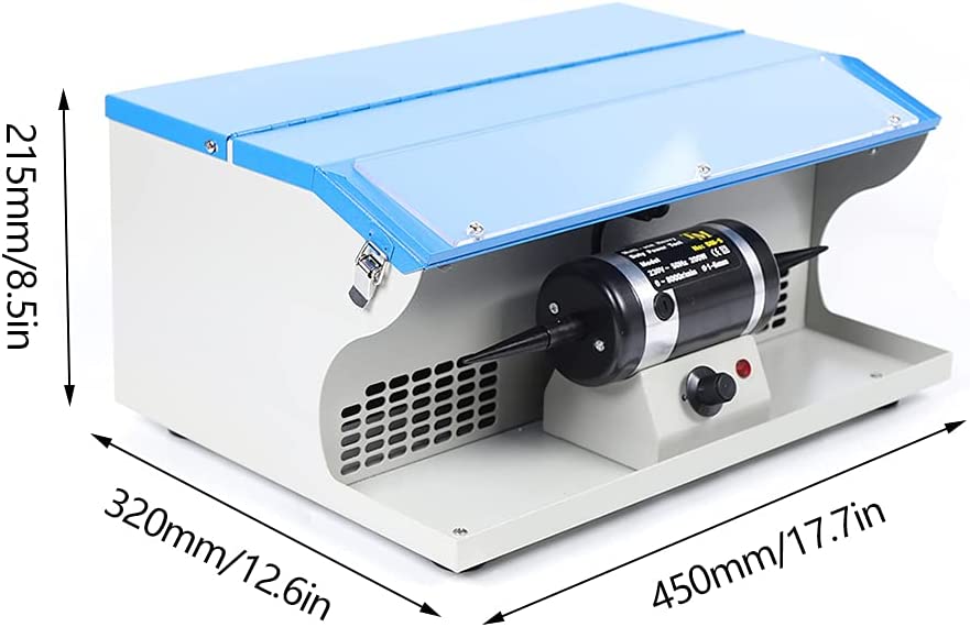 Polishing Buffing Machine Dust Collector TableTop Jewelry Polisher Multi-Use 200W with light