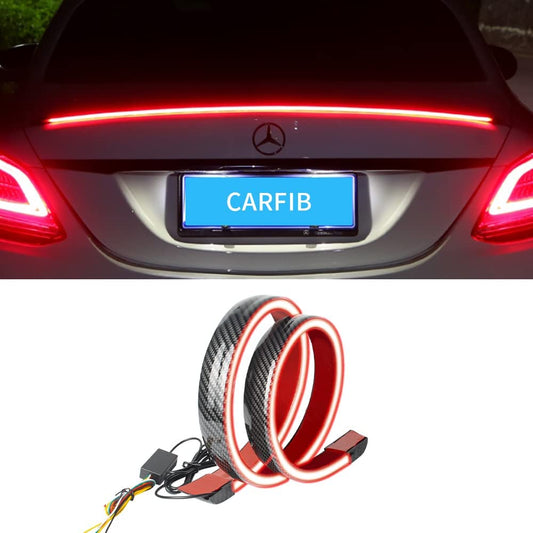 Car Spoiler Spoilers Brake Turn Signal Lights Universal Carbon Fiber Automotive Exterior Accessories Rear Wing Trunk Light Bar
