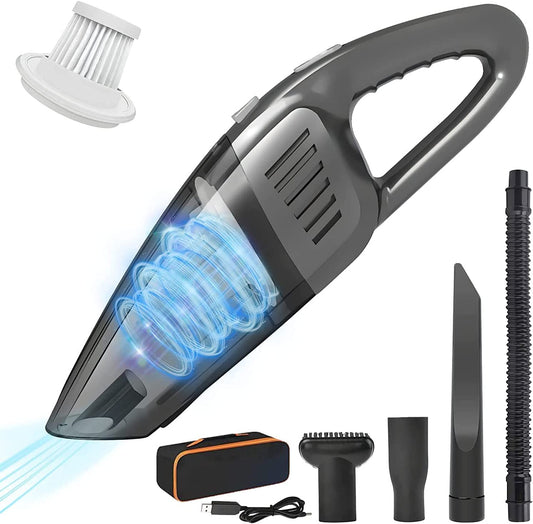 Car Vacuum Cleaner Cordless, Howcode Portable Vacuum Cleaner High Power 120W/8000Pa Dry &Wet Use, Deep Detailing Cleaning Kit of Car Interior (with Storage Bag)