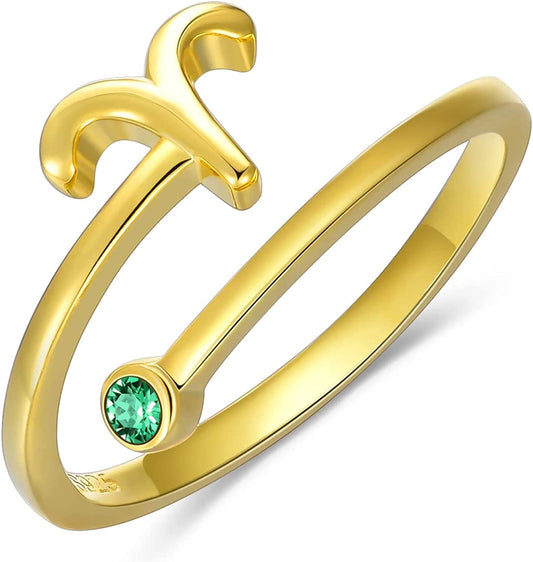 Pytali Personalized Zodiac Sign Birthstone Women's Ring