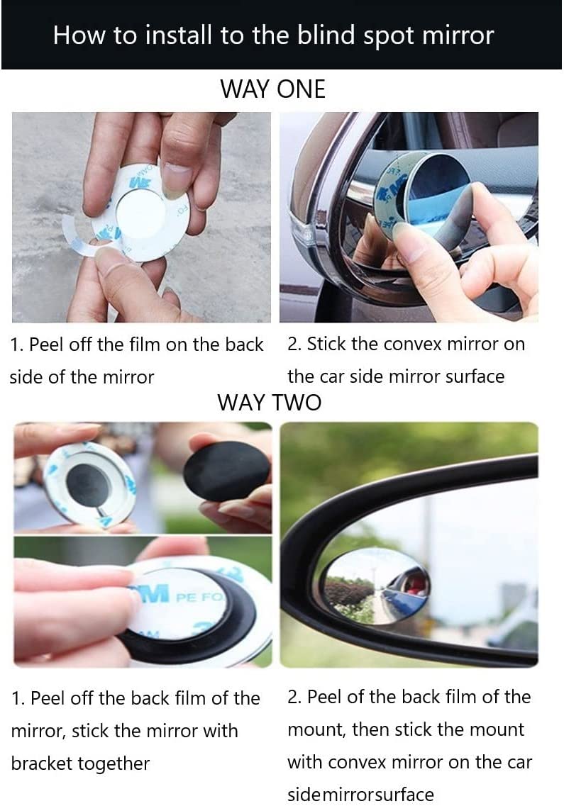 2 Pack Car Blind Spot Side Mirrors, Mirrors for Blind Side with Wide Angle, Car Door Mirrors Side Rear View Mirrors for Car SUV Van and Trucks, etc