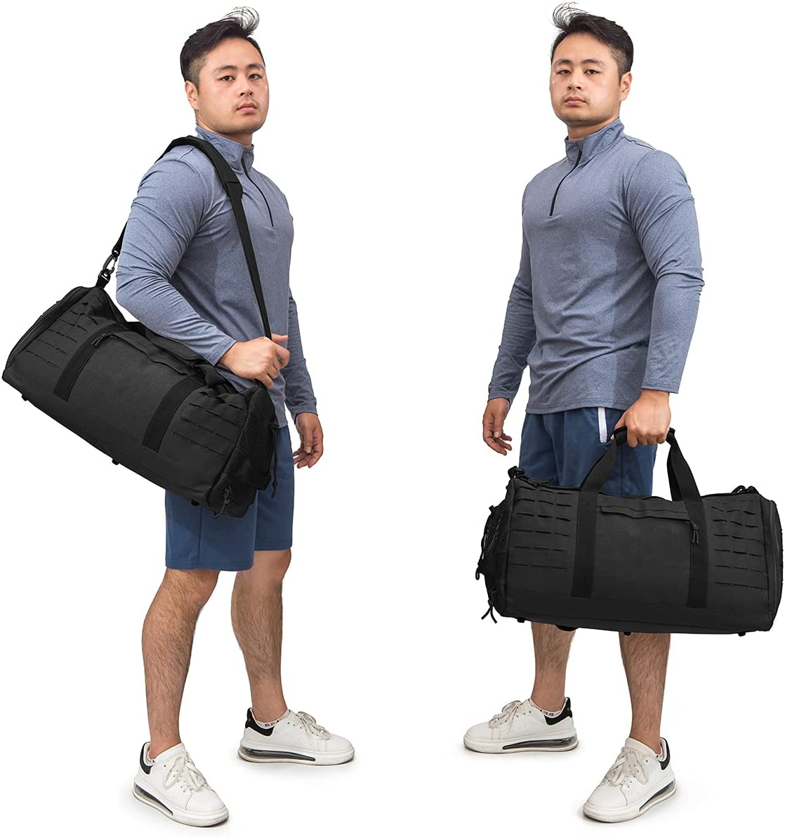 40L Military Tactical Duffle Bag For Men Sport Gym Bag Fitness Tote Travel Duffle Bag Training Workout Bag With Shoe Compartment Basketball Football Weekender Bag
