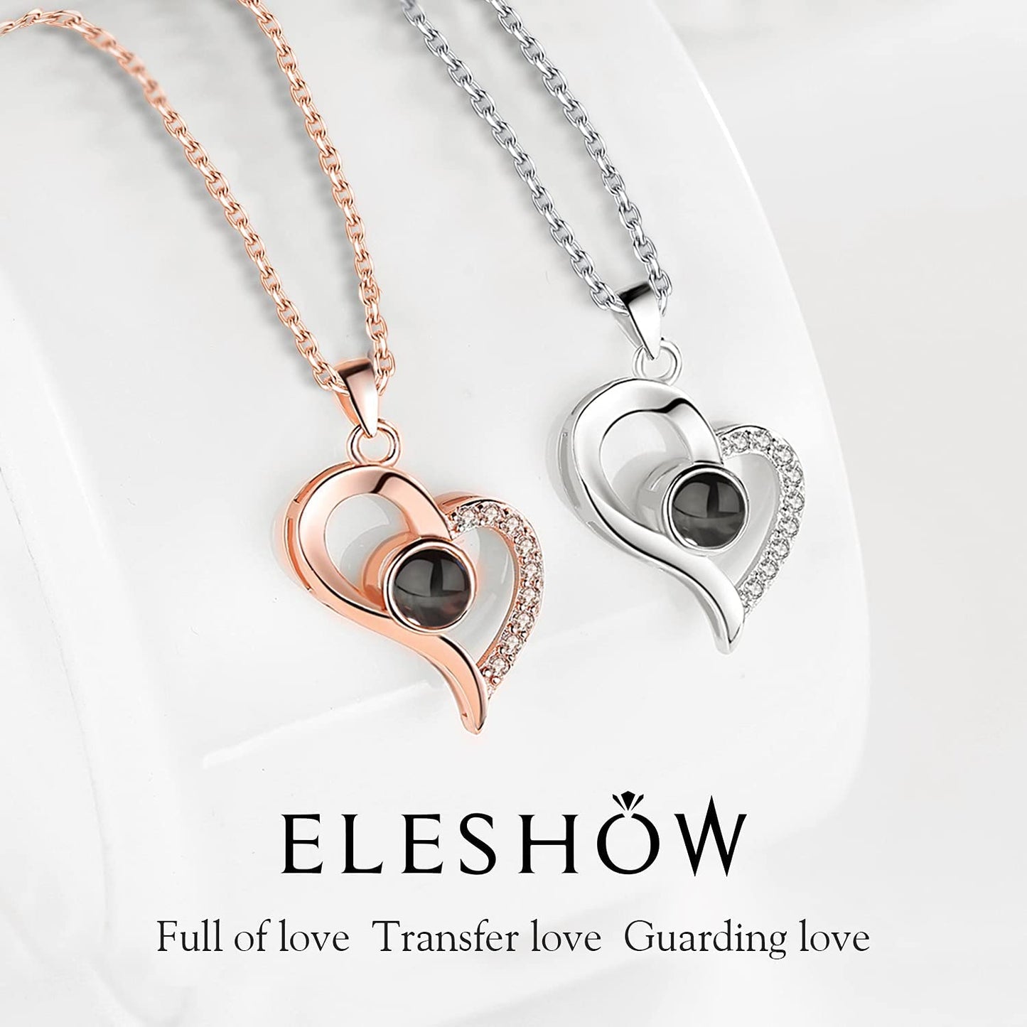 EleShow 925 Sterling Silver I Love You Necklace 100 Languages Necklaces for Women Anniversary Birthday Gifts for Women Girlfriend Her Wife