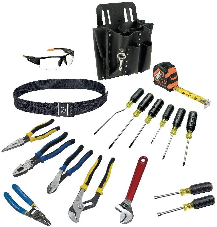 Klein Tools 80141 Hand Tools Kit includes Pliers, Screwdrivers, Nut Drivers, Backpack, and More Jobsite Tools, 41-Piece