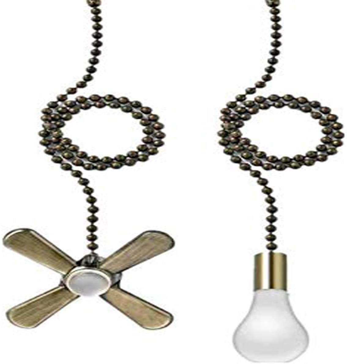 Ceiling Fan Pull Chain Ornaments - 13.6 Inches Fan Pull with Ball Chain Connector Included Light & fan Pulls(black)