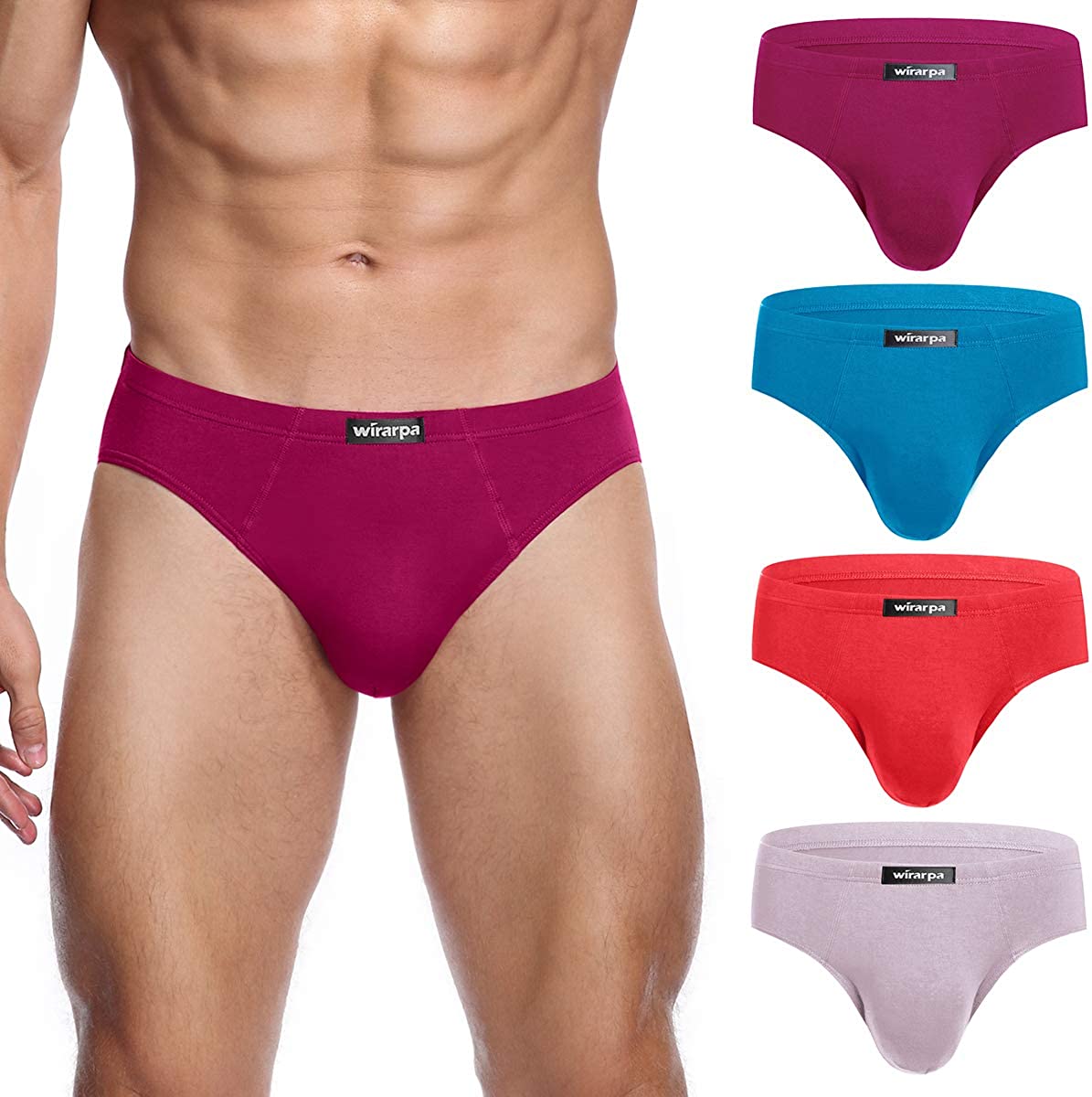 Men's Underwear Multipack Modal Microfiber Briefs No Fly Covered Waist –