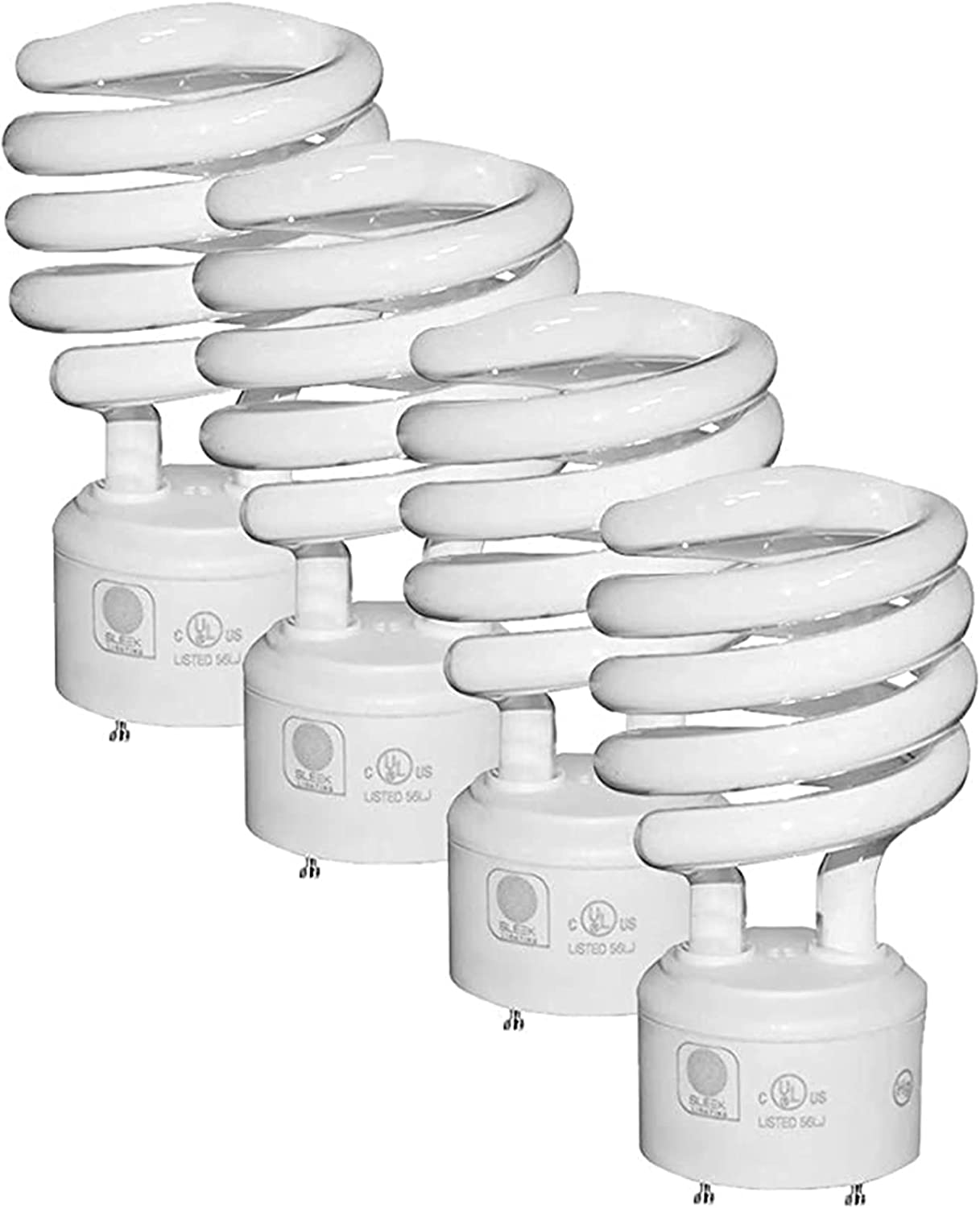 GU24 23Watt 2700K 1600lm 2 Prong Light Bulbs- UL approved-120v 60Hz - Mini Twist Lock Spiral -Self Ballasted CFL Fluorescent Bulbs- 1600lm Warm White 4 Pack (100 Watt Equ)