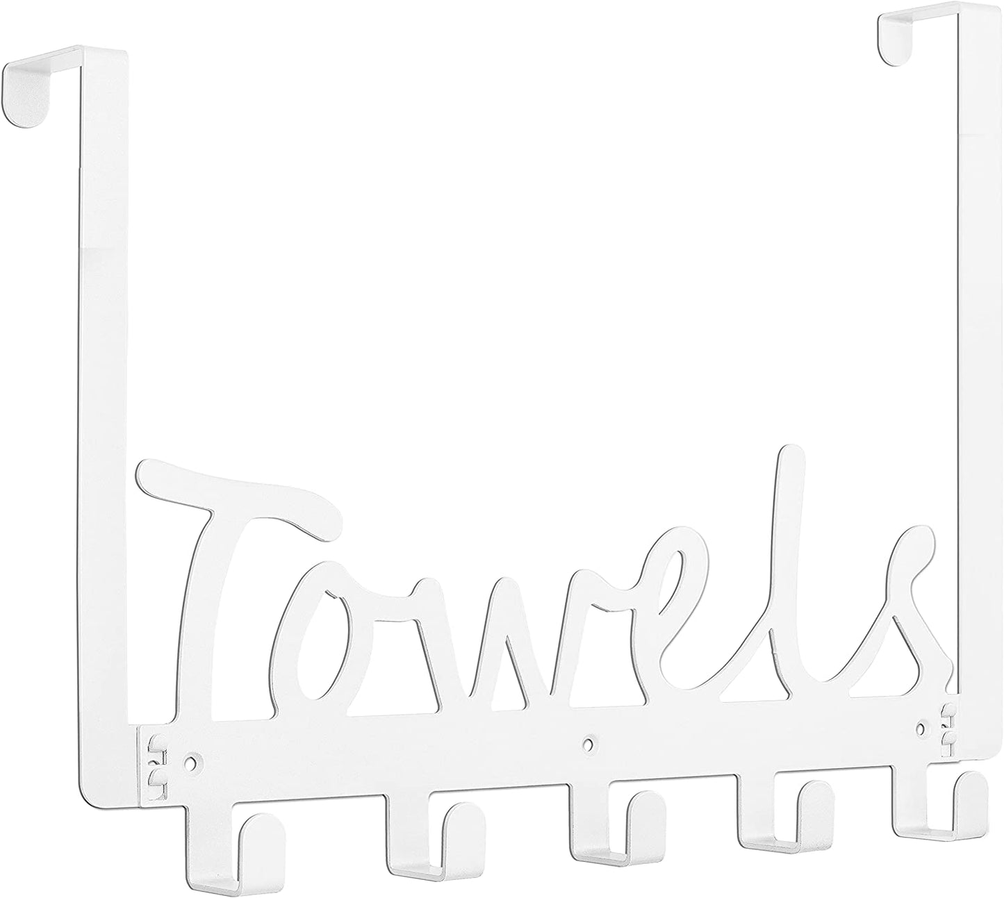 Towel Holder Bath Over The Door 5 Hooks Organizer Rack Heavy-Duty Organizer for Towel, Robe, Coat, Bag