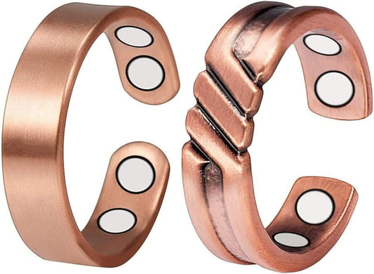 Mother's Day Gift 2 Piece Copper Ring Set for Women Fashion Rings